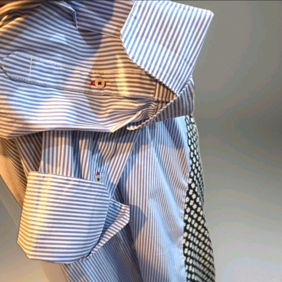 233 Tommy Hilfiger Blue and White Striped Shirt - Picture 6 of 9